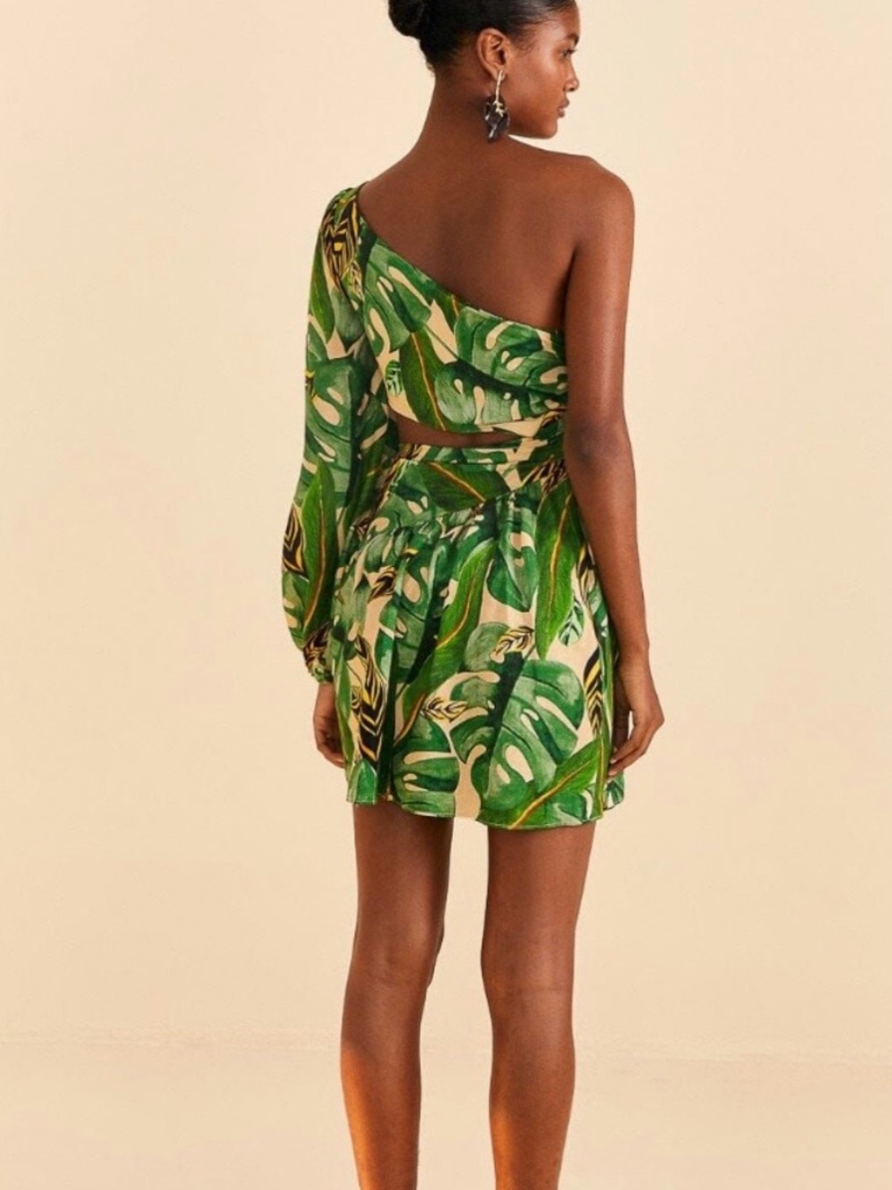 FARM Rio Green Leaf Print Mini Dress - Picture 5 of 5